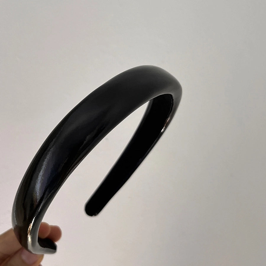 Women's Casual Simple Style Solid Color Pu Leather Handmade Hair Band