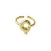 Copper Brass 18K Gold Plated Letter Open Rings
