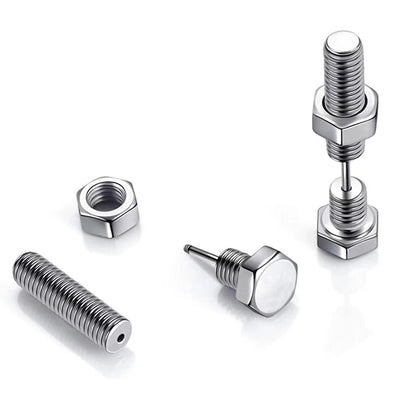 Hip hop simple titanium steel trendy men's personalized screw earrings earrings men's and women's street wear