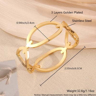 Simple Style Commute Geometric Grain 18K Gold Plated Gold Plated 304 Stainless Steel  Bangle