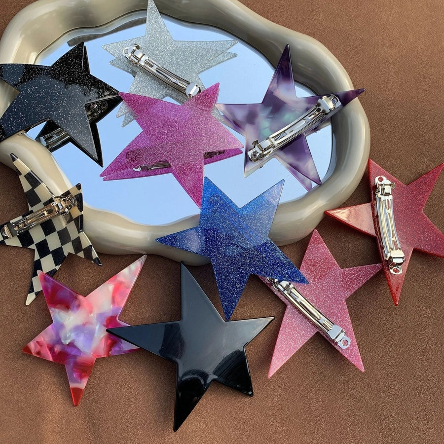 y2k tie dye star acetic acid sheets hair clip