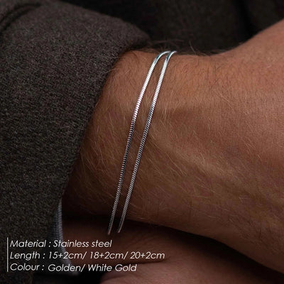 Hip-Hop Simple Style Geometric 304 Stainless Steel 18K Gold Plated White Gold Plated Bracelets In Bulk