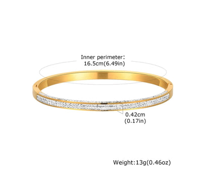 Classic Style Solid Color 304 Stainless Steel 18K Gold Plated Bangle In Bulk