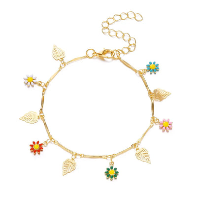 Simple Style Classic Style Flower Alloy Copper Wholesale Bracelets