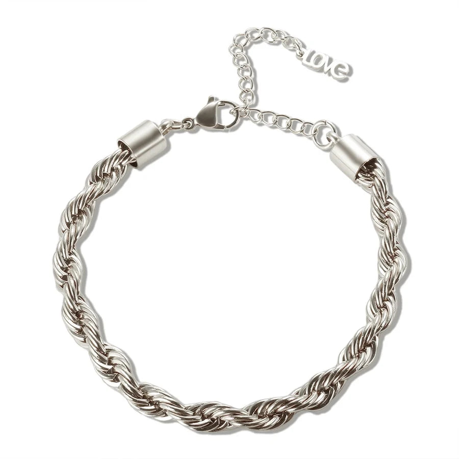Jewelry Streetwear Twist 304 Stainless Steel Plating Bracelets Necklace