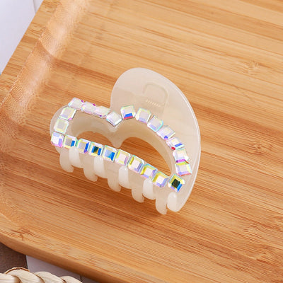 Women's Simple Style Classic Style Heart Shape Rhinestone Acetic acid sheets Hollow Out Inlay Rhinestones Hair Claws