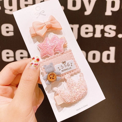 children's hairpin safety small clip hair accessories baby cloth hair clips girl little girl hairpin  cute headdress