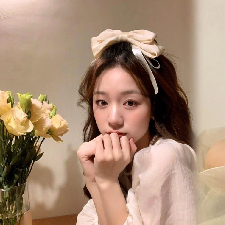 Big bow ribbon hairpin horizontal clip headdress temperament hair accessories high sense back head top clip spring clip