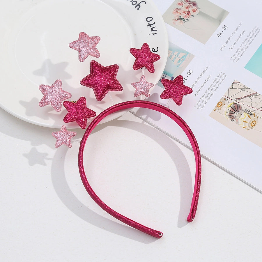 new Christmas creative small fresh five-pointed star children's hairband hair accessories metal around the side headband