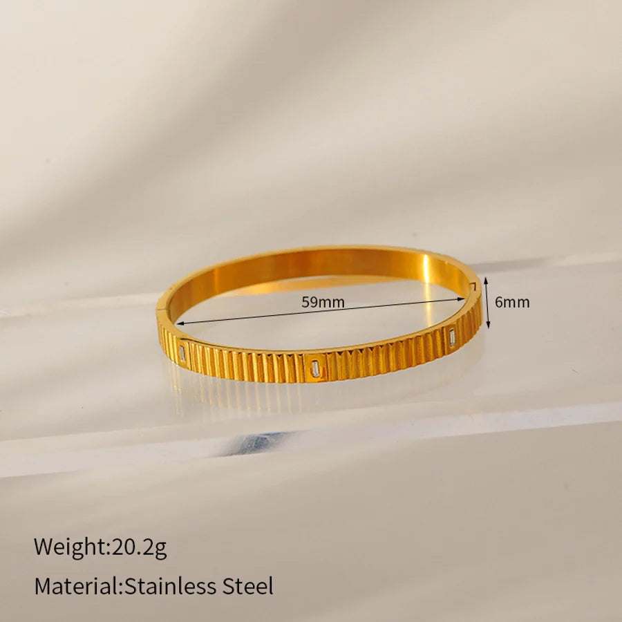 Elegant Round 304 Stainless Steel Bangle In Bulk