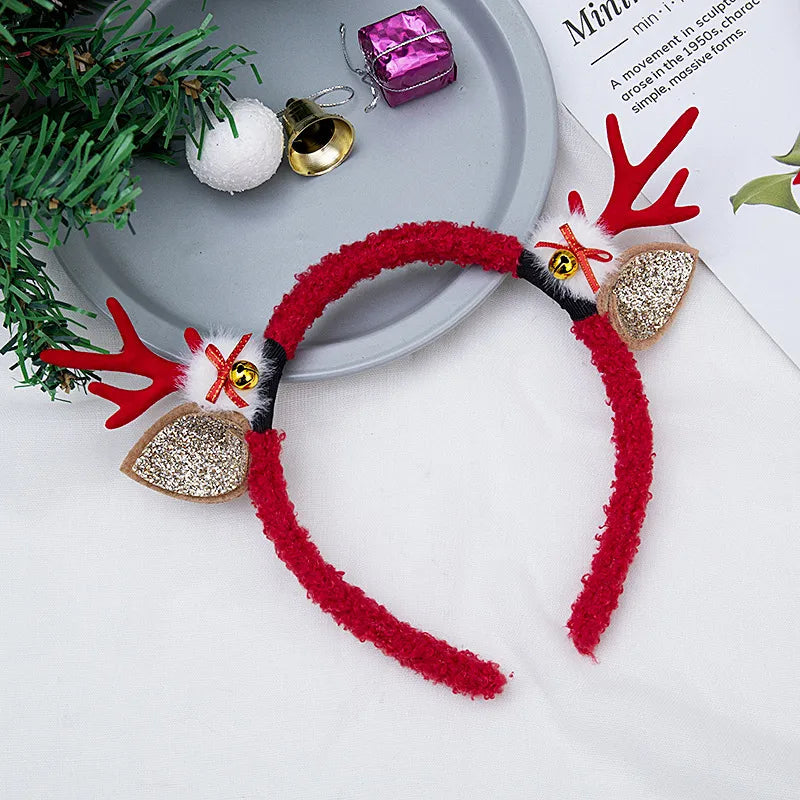 Christmas Fashion Women'S Antlers Flocking Handmade Hair Band
