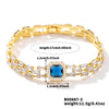 Copper K Gold Plated Inlay Water Droplets Zircon Bracelets