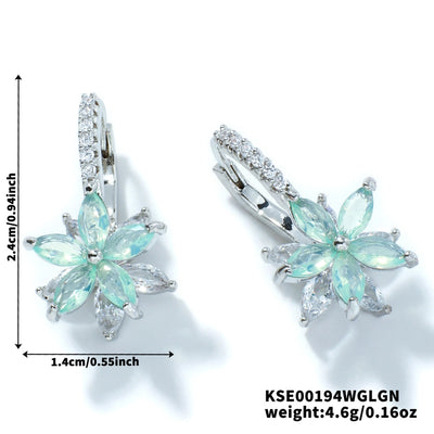 1 Pair Artistic Shiny Geometric Inlay Copper Zircon K Gold Plated Drop Earrings
