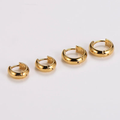 1 Pack of 12 Pairs Vintage Style Classic Style Commute Circle 304 Stainless Steel Earrings