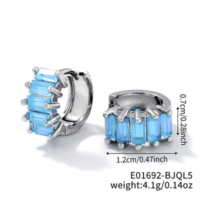 1 Pair Casual Glam Shiny Solid Color Inlay Copper Zircon K Gold Plated Rhodium Plated Ear clip