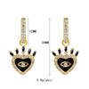 1 Pair IG Style Geometric Inlay Copper Zircon Gold Plated Earrings