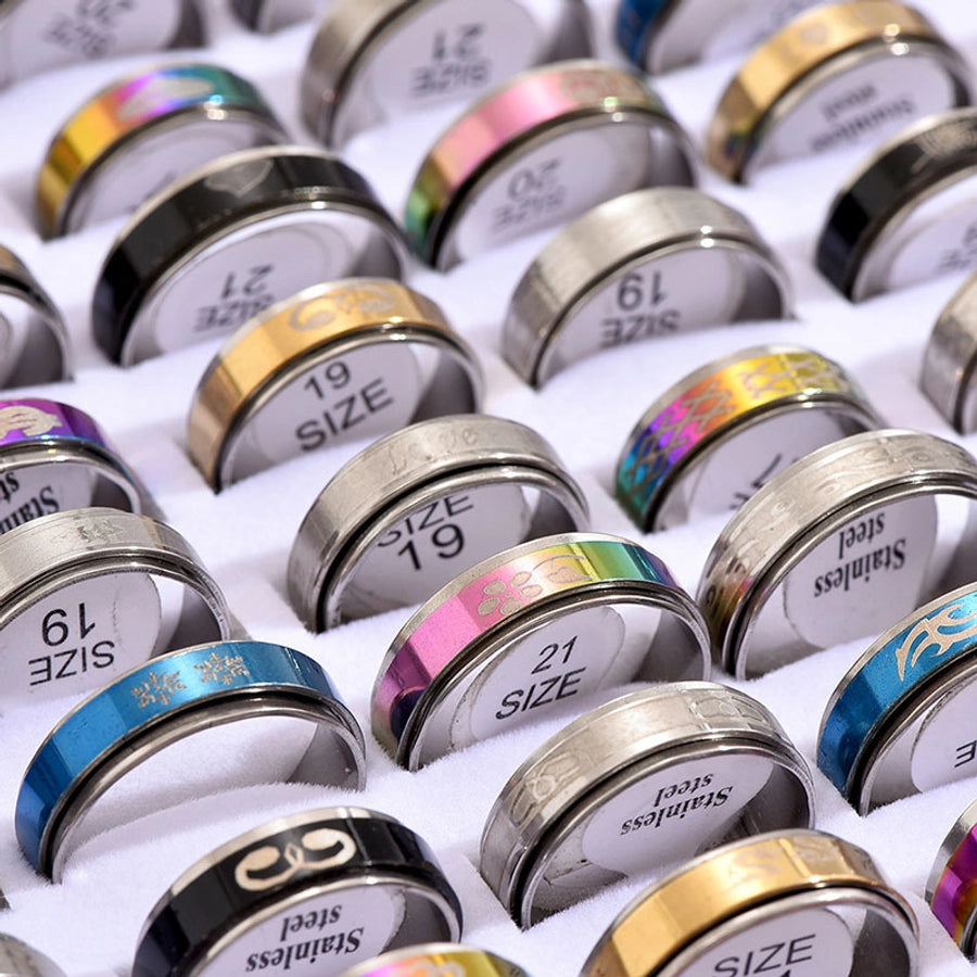 Jewelry Simple Style Geometric Titanium Steel Rings