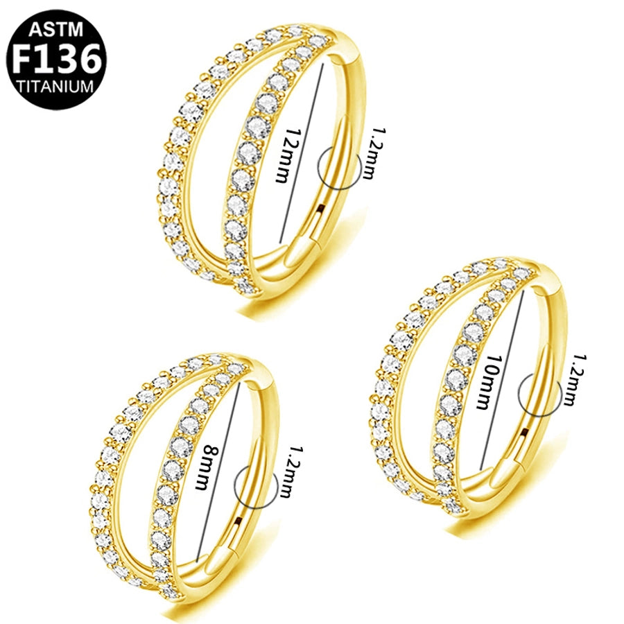 1 Piece Nose Rings & Studs Simple Style Classic Style O-Shape Pure Titanium Titanium Alloy Zircon 14K Gold Plated White Gold Plated Ear Cartilage Rings & Studs Nose Rings & Studs