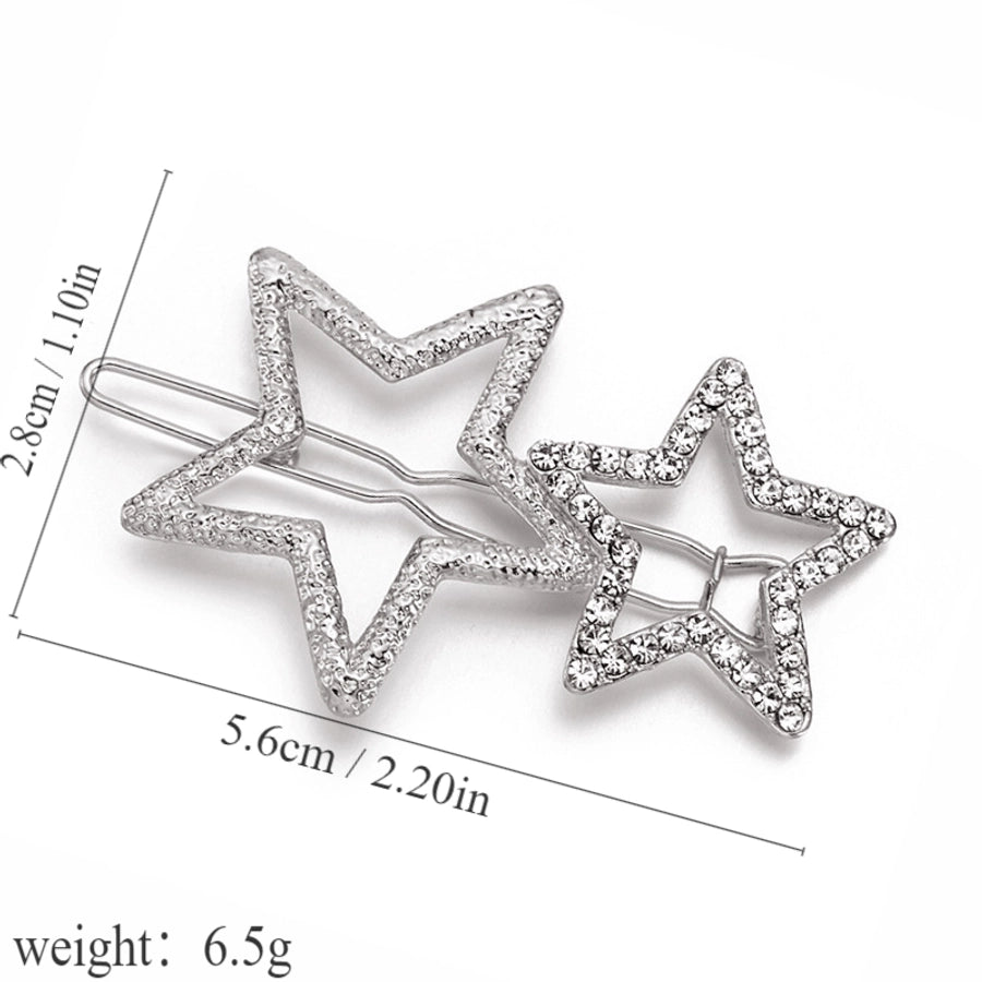 Women's Cute Sweet Star Metal Inlay Rhinestones Hair Clip