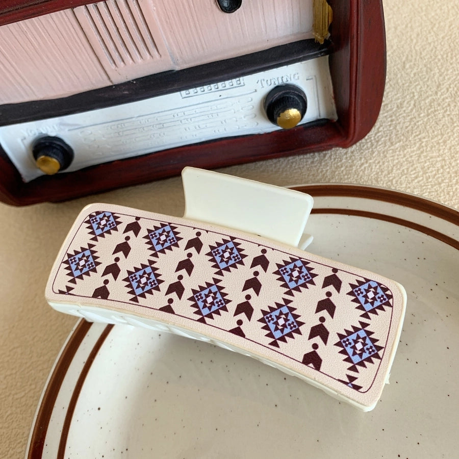 Women's Retro Geometric PS Pu Leather Hair Claws