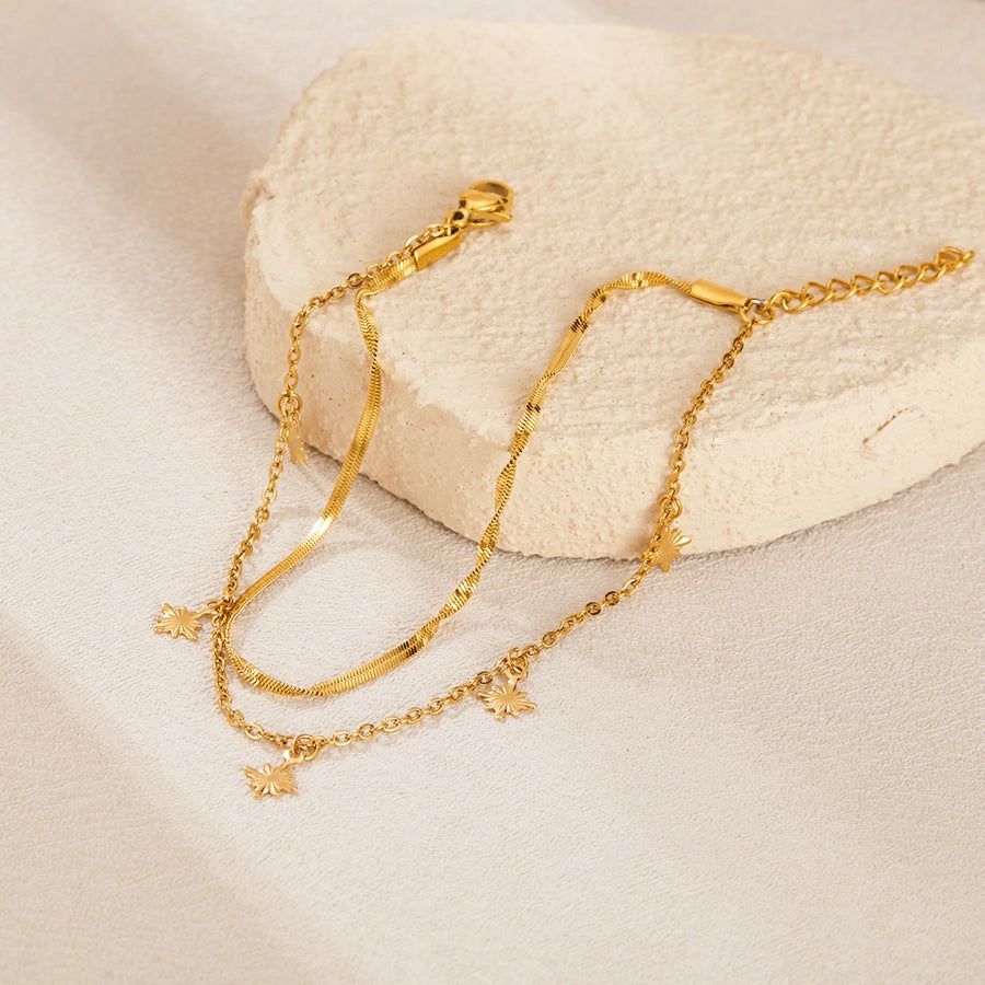 Simple Style Geometric 304 Stainless Steel cable chain snake chain Bracelets In Bulk