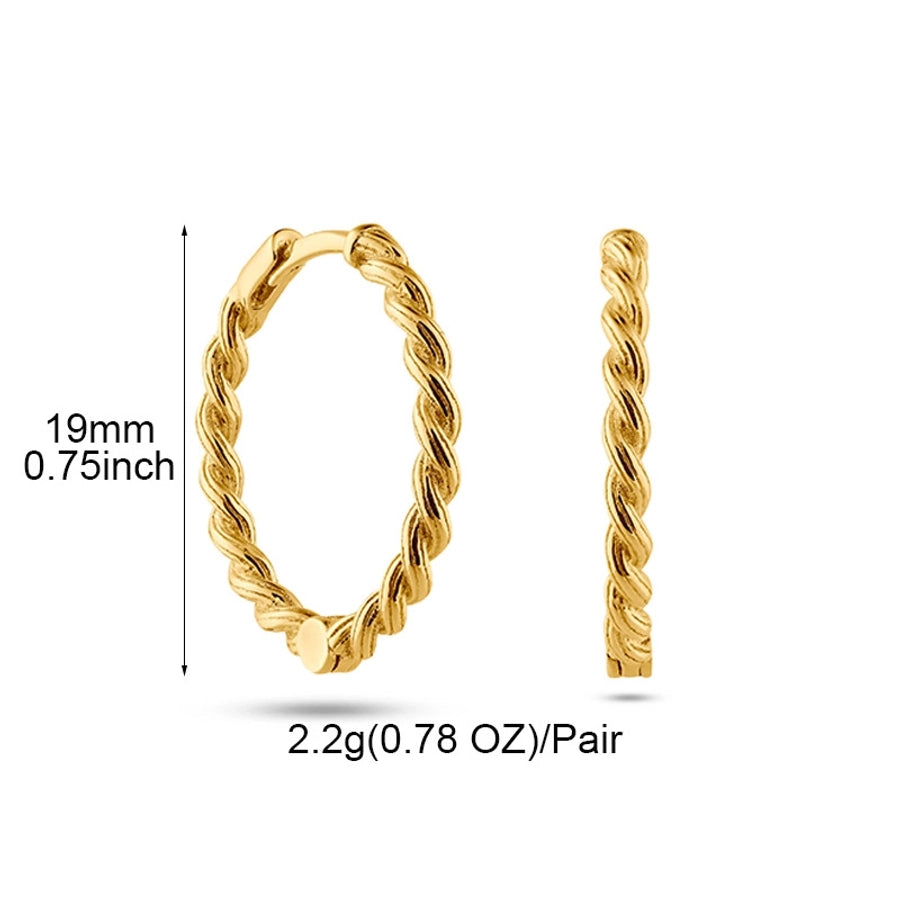 1 Pair Casual Simple Style Solid Color Copper Earrings