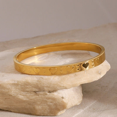 Simple Style Heart Shape 304 Stainless Steel Bangle In Bulk