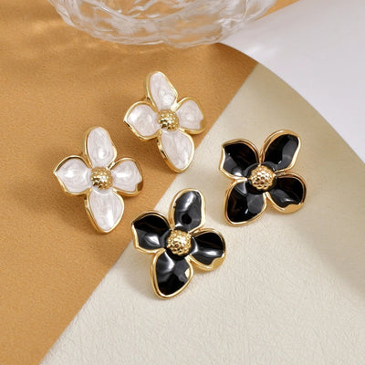 1 Pair Casual Pastoral Simple Style Flower 304 Stainless Steel Ear Studs