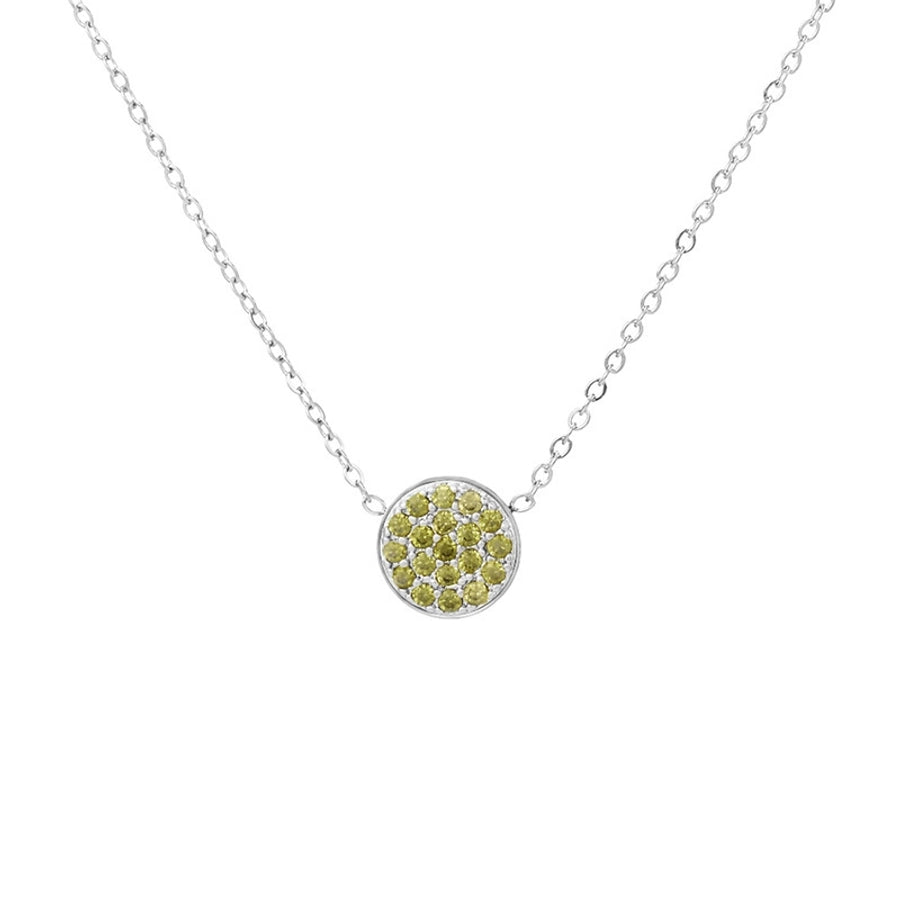 Jewelry IG Style Simple Style Round 304 Stainless Steel Zircon 14K Gold Plated Inlay Necklace