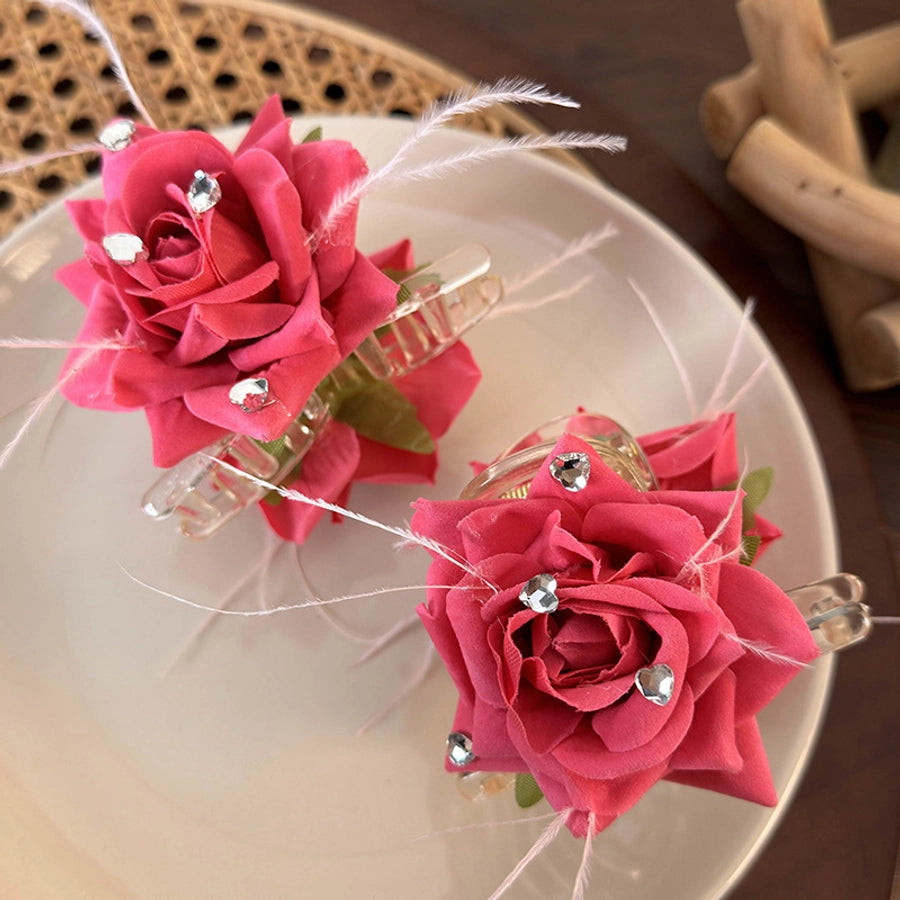 Women's Elegant Vacation Romantic Flower Arylic Cloth Flowers Hair Clip