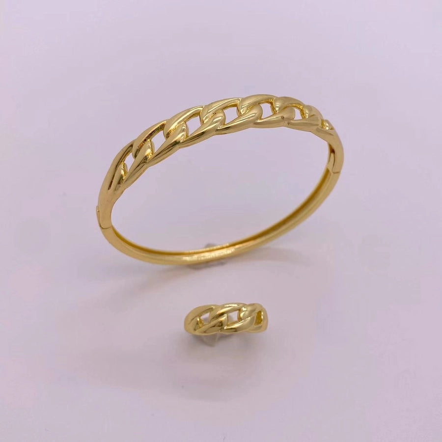 Jewelry Vintage Style Classic Style Geometric Copper Zircon Rings Necklace Jewelry Set