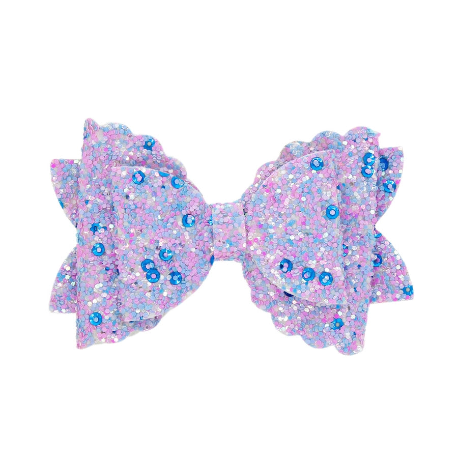 girls three-tier bow-knot hairpin children's sequined bow-knot edging clip colored hair clips