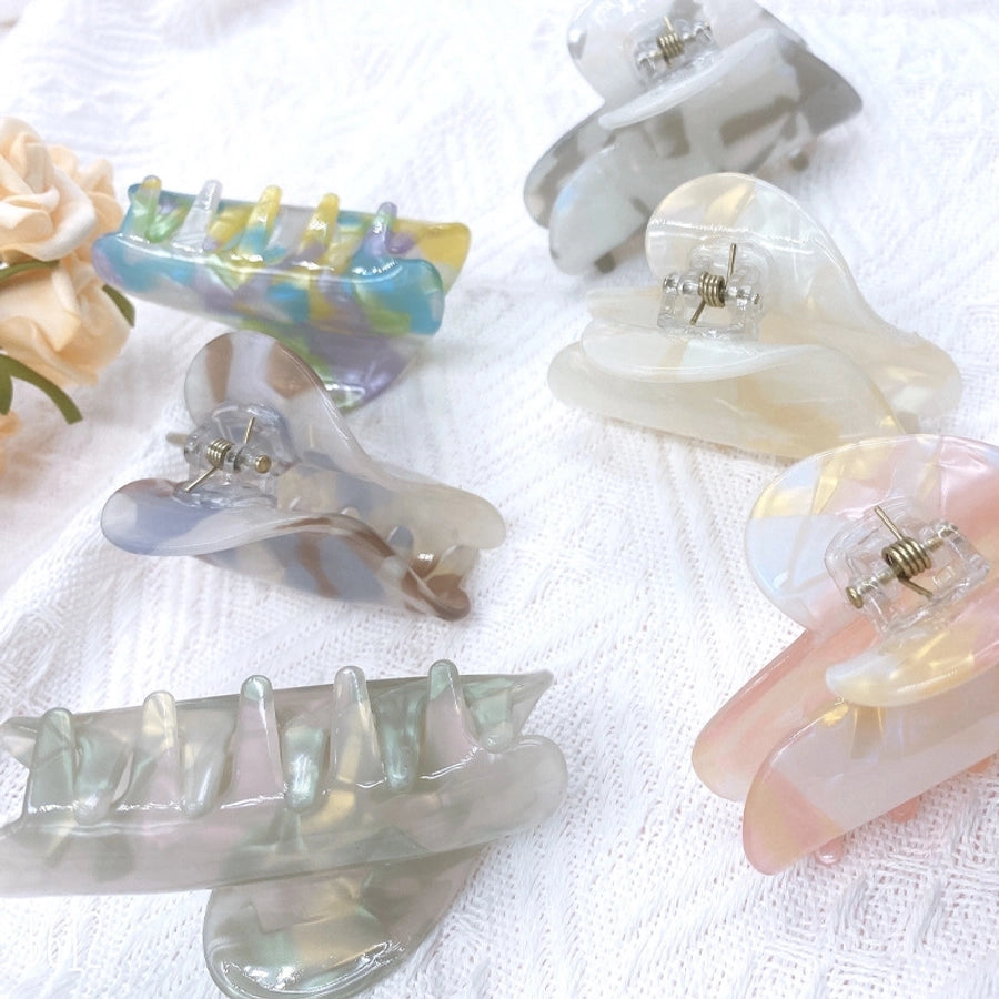 cute color block arylic handmade hair claws 1 piece