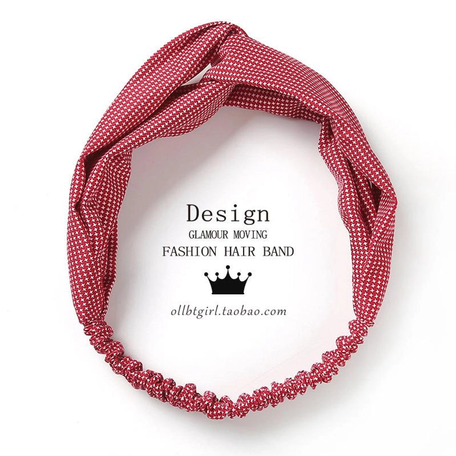 retro small dot wide-brimmed cross hair band nhof157730