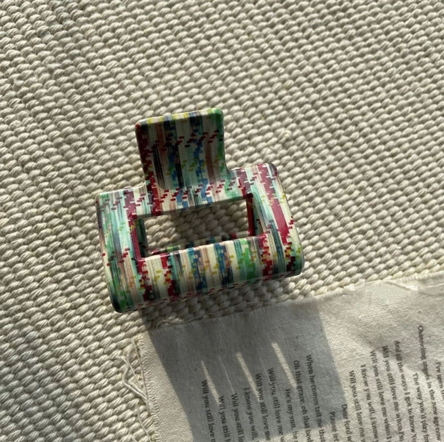 retro square acetic acid sheets hair claws