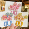 Korean style hair accessories new style onion pink five-petal flower jelly beads winding rubber band girls' hair rope hair band Braid hair rope headdress
