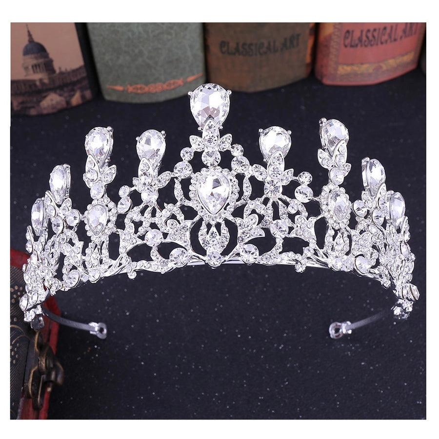 elegant water droplets alloy inlay zircon crown