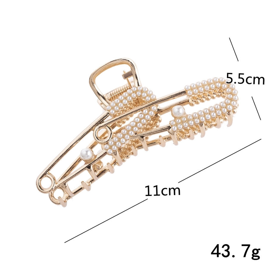 women's simple style solid color metal plating hair claws