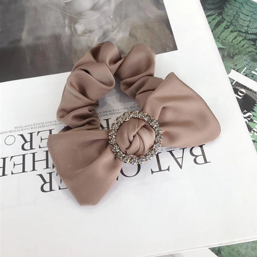 hair accessories korean simple high-end large bow diamond-studded high elastic hair rope hair band rubber band