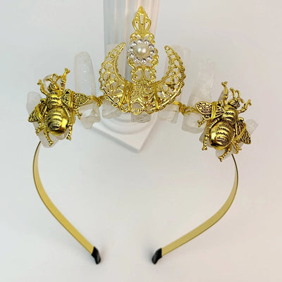 retro crown plastic resin patchwork hair band