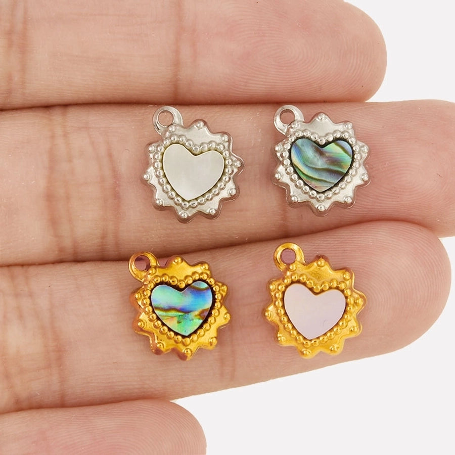 Jewelry Vintage Style Classic Style Heart Shape 304 Stainless Steel Shell Abalone Shell 18K Gold Plated Irregular Plating Pendant Necklace