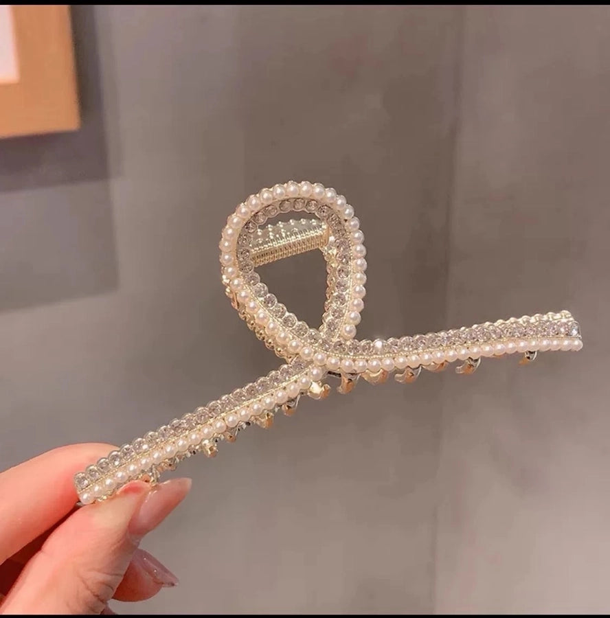 fashion flower metal plating artificial rhinestones hair claws 1 piece