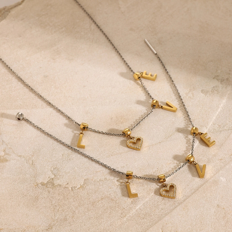 Princess Wedding Artistic Letter 304 Stainless Steel Artificial Rhinestones Bracelets In Bulk