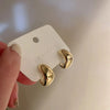 retro c shape solid color metal plating women's earrings 1 pair