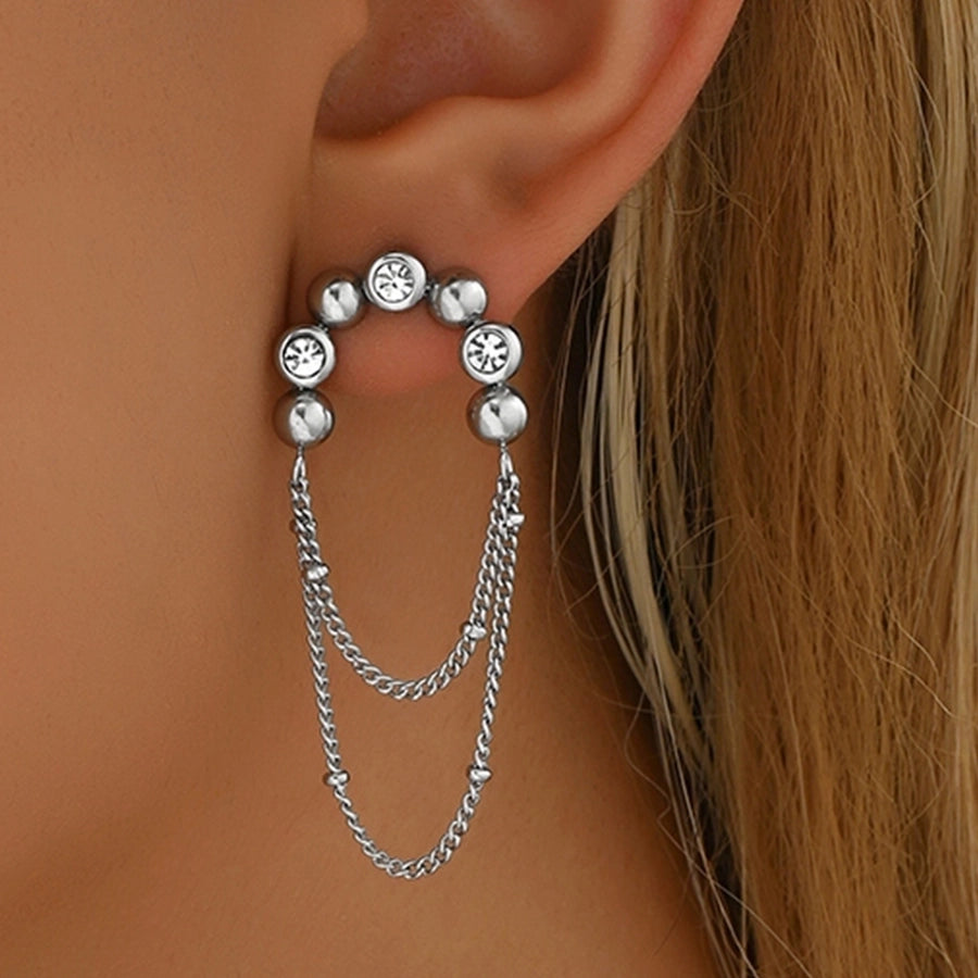 1 Pair Vintage Style French Style Tassel 201 Stainless Steel 18K Gold Plated Drop Earrings