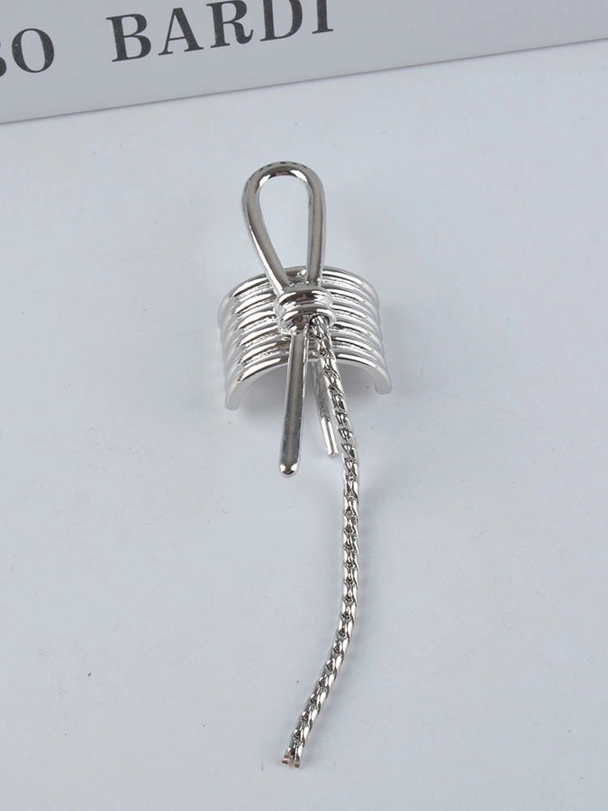 simple style solid color alloy plating hair tie