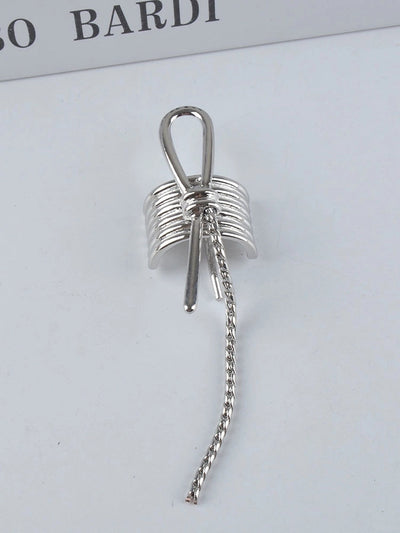 simple style solid color alloy plating hair tie