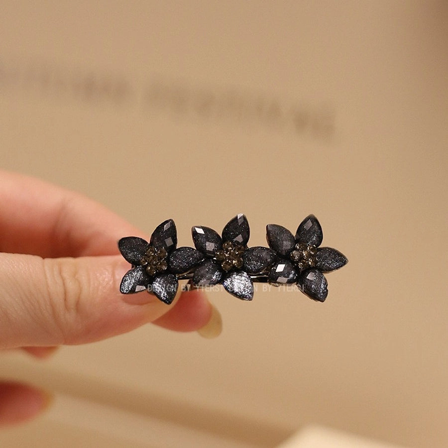 elegant flower rhinestone handmade diamond hair clip