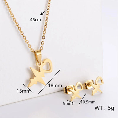 Jewelry Simple Style Classic Style Infinity Dollars Butterfly 304 Stainless Steel Jewelry Set