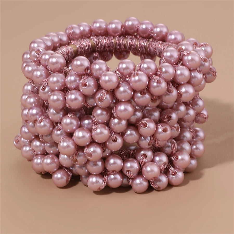 Women's Fairy Style Sweet Simple Style Round Imitation Pearl Beaded Artificial Pearls Hair Tie